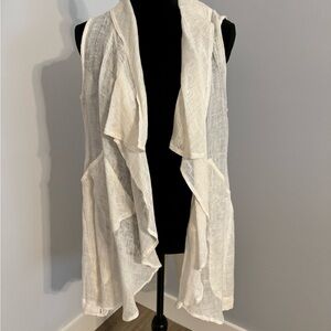 Off-White Sleeveless Drape Vest O/S